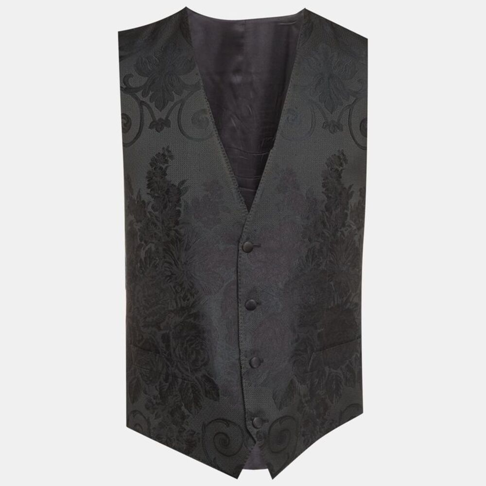 Dolce & Gabbana Black Jacquard Vest Xxl